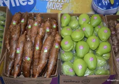 Yuca roots and Chayote are just two of the many tropical and exotic products on display in the Fyffes booth.